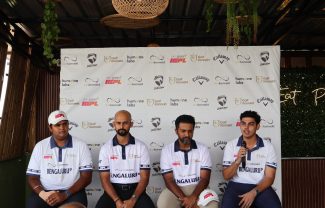 L to R Golfers Veer Ganapathy Trishul Chinnappa Sudhir Sharma Sunhit Bishnoi 3-600kb